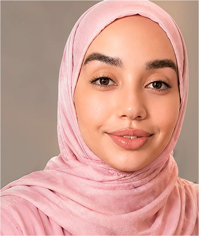 Oumaima, infographiste freelance à Casablanca, souriante